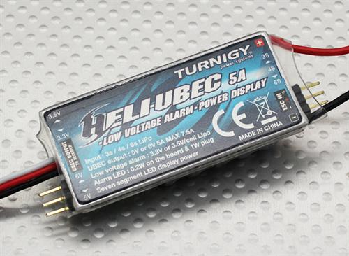 5A 3-in-1 Heli UBEC Turnigy 3-in-1 & Low Voltage Alarm (3~6S) (363000001) (23355)
